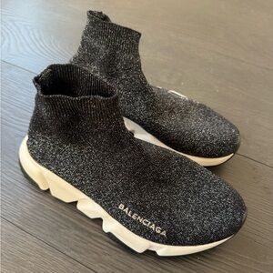 Balenciaga Monochrome Knit Sock Sneakers